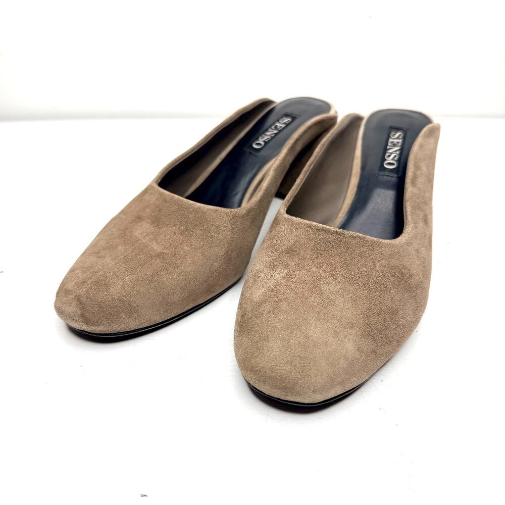 SENSO Ira Suede Slip On Block Heel Mule 9 39 Brown Office Classic Lagenlook